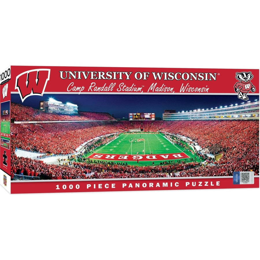 Wisconsin Badgers 1000 Piece Panoramic Jigsaw Puzzle Camp Randall Stadium Image 1