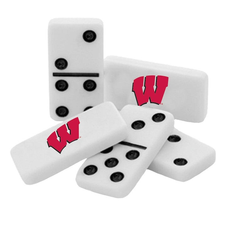 Wisconsin Badgers Dominoes Set NCAA Official Licensed Collectible Tin Box Image 2