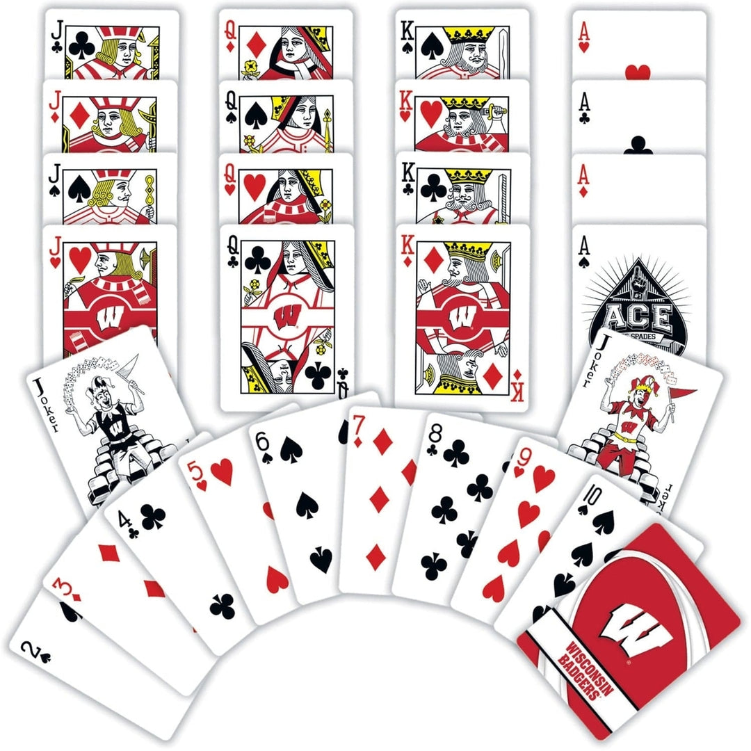 Wisconsin Badgers Playing Cards 54 Card Deck Officially Licensed NCAA Team Cards Image 2