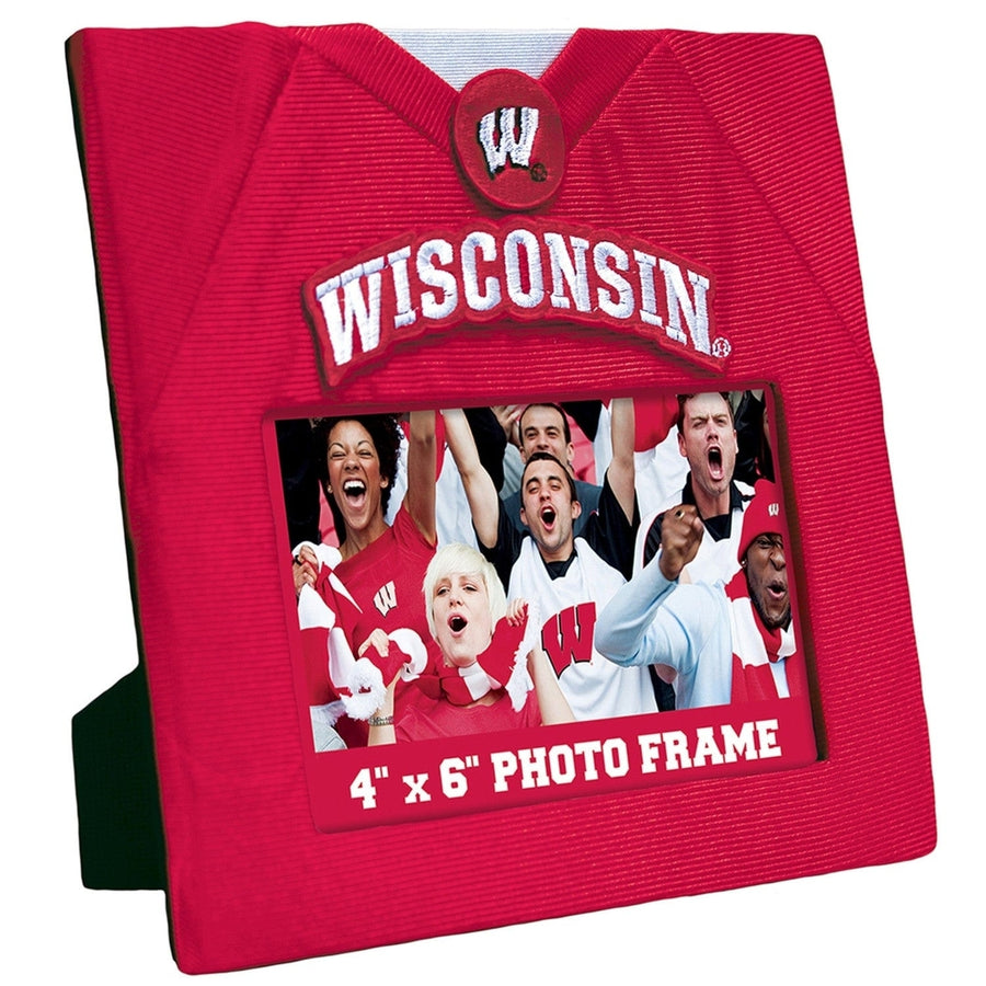 Wisconsin Badgers NCAA Uniformed Frame 4x6 Photo Easel Wall Hanger Support Fans Image 1