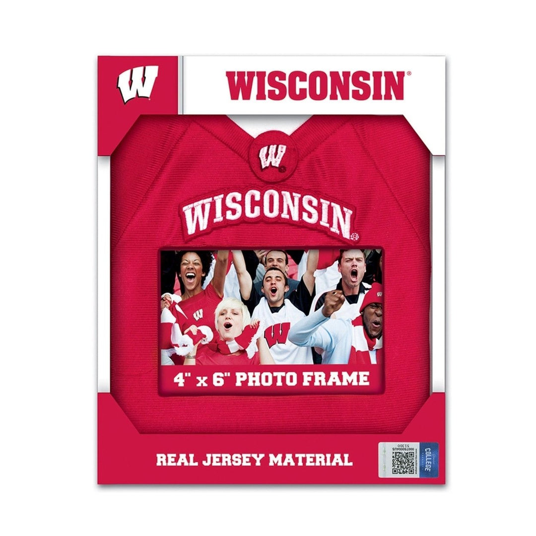 Wisconsin Badgers NCAA Uniformed Frame 4x6 Photo Easel Wall Hanger Support Fans Image 2