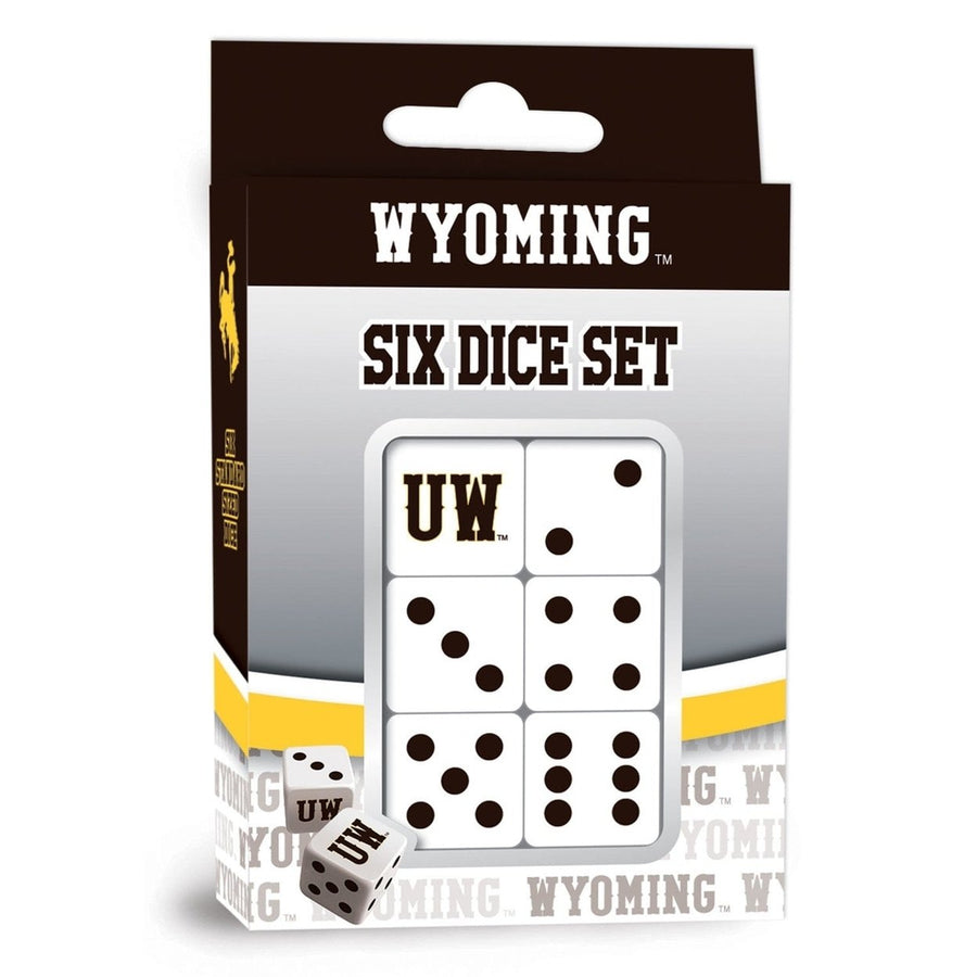 Wyoming Cowboys Dice Set 6-Piece Officially Licensed Gaming Dice 16mm Image 1