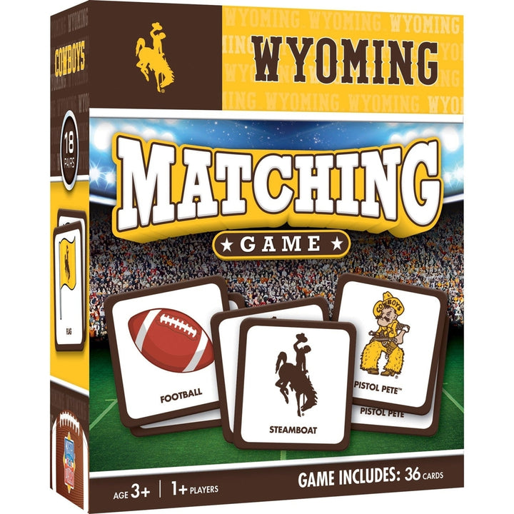 Wyoming Cowboys NCAA Matching Game Family Fun Memory Card Game 18 Pairs Image 1