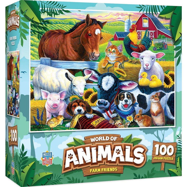 MasterPieces Farm Friends 100 Piece Jigsaw Puzzle 15x11.5 Inches Kids Puzzle Image 1