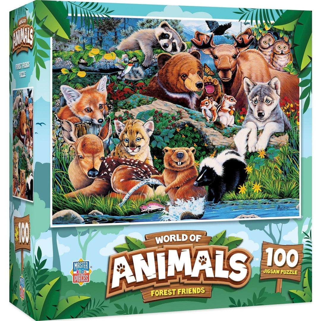 MasterPieces Forest Friends 100 Piece Jigsaw Puzzle 15x11.5 inches Ages 6+ Image 1