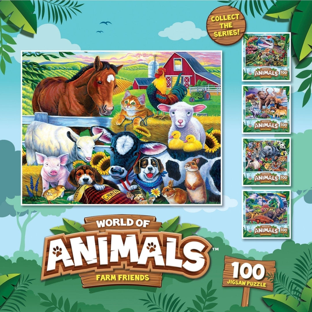 MasterPieces Farm Friends 100 Piece Jigsaw Puzzle 15x11.5 Inches Kids Puzzle Image 3