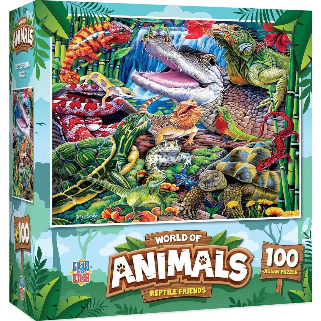 World of Animals Reptile Friends 100 Piece Jigsaw Puzzle 15x11.5 Kids Age 6+ Image 1