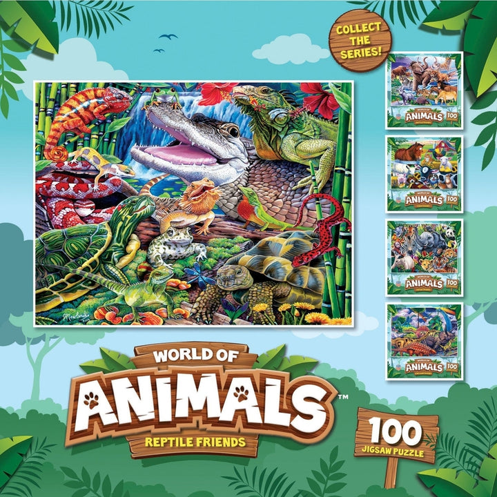 World of Animals Reptile Friends 100 Piece Jigsaw Puzzle 15x11.5 Kids Age 6+ Image 3