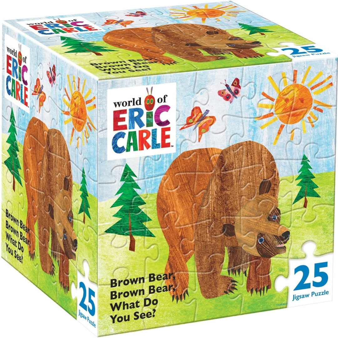 Eric Carle Brown Bear 25 Piece Jigsaw Puzzle 10x10 for Ages 3 and Up Image 1