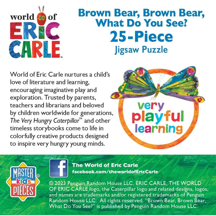 Eric Carle Brown Bear 25 Piece Jigsaw Puzzle 10x10 for Ages 3 and Up Image 3