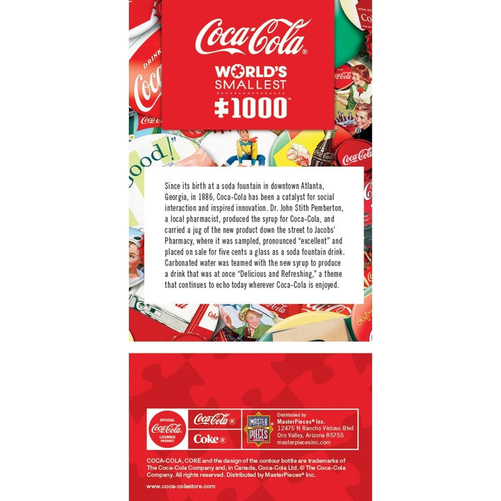 Coca-Cola 1000 Piece Jigsaw Puzzle Worlds Smallest in Collectible Tin Box Image 3