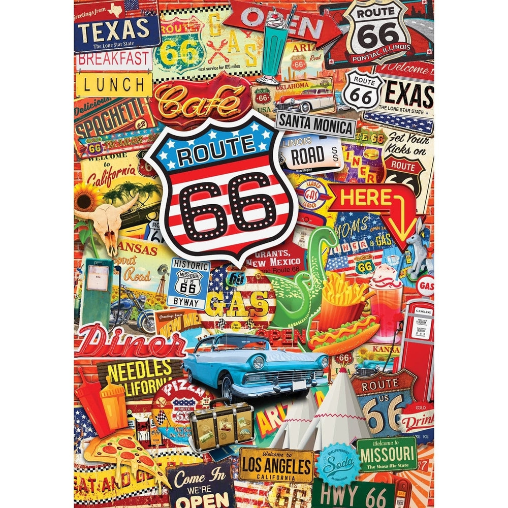 MasterPieces Route 66 1000 Piece Puzzle Worlds Smallest 4x8 Tin Box Recycled Image 2