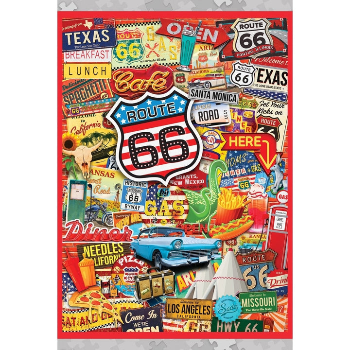 MasterPieces Route 66 1000 Piece Puzzle Worlds Smallest 4x8 Tin Box Recycled Image 4