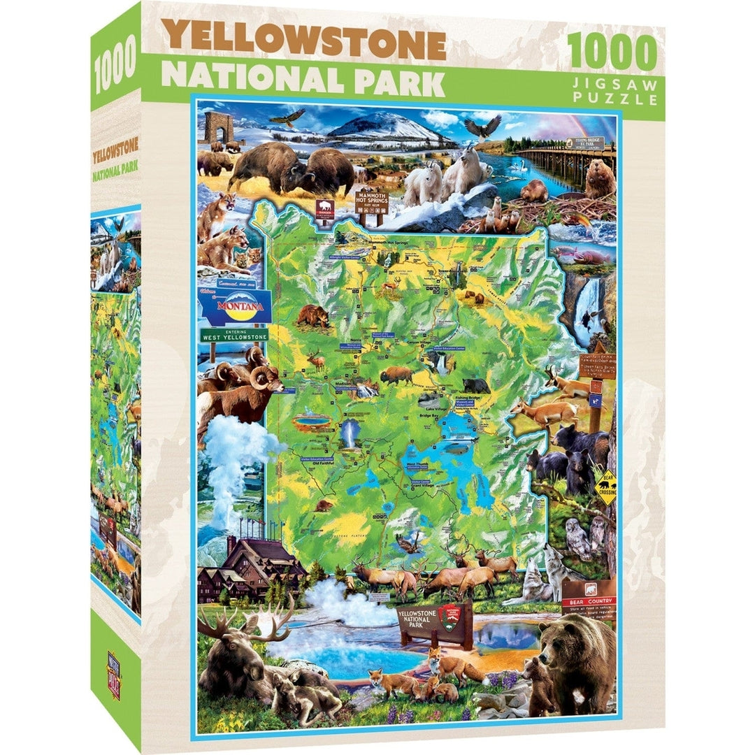 Masterpieces 1000 Piece Yellowstone National Park Jigsaw Puzzle Recycled Board Image 1