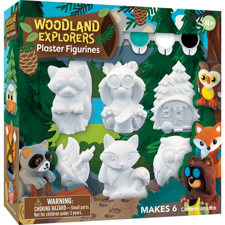 Woodland Explorers Plaster Figurine Paint Set 6 Figures 6 Paints Family Activity Image 1