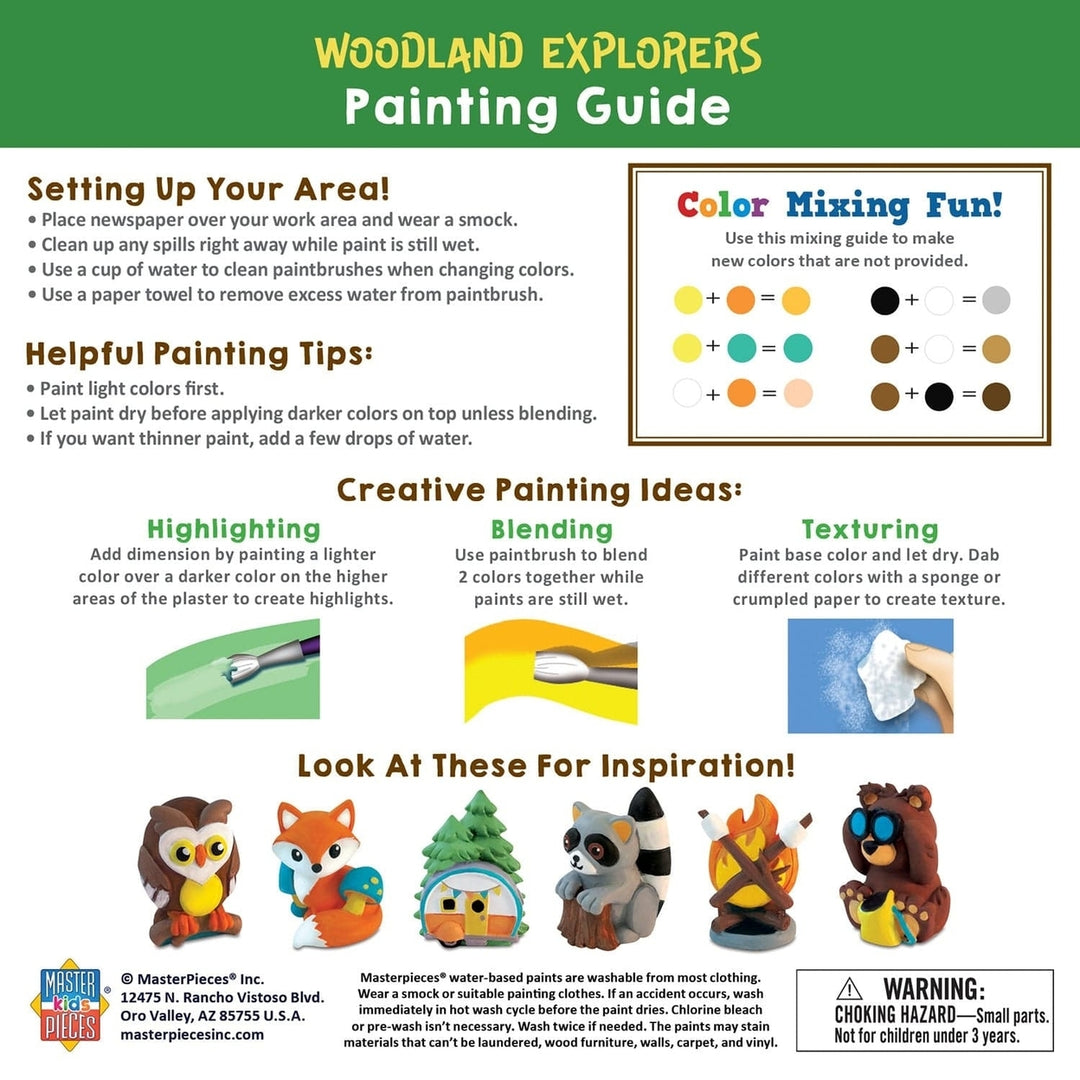 Woodland Explorers Plaster Figurine Paint Set 6 Figures 6 Paints Family Activity Image 4