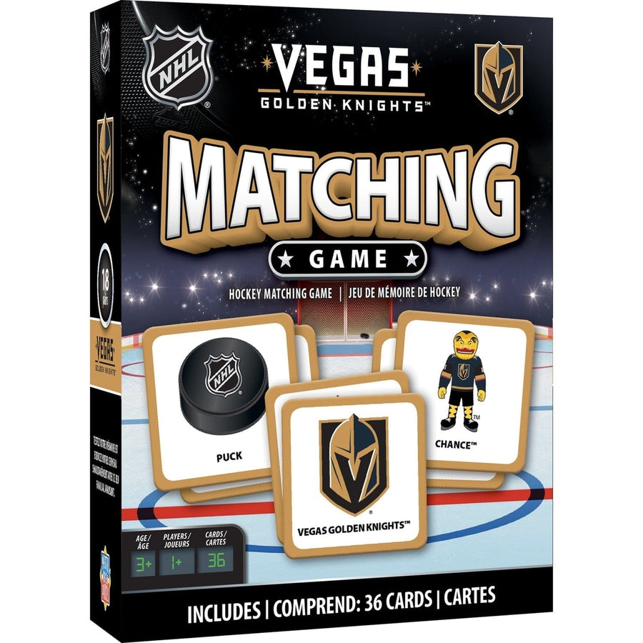 NHL Las Vegas Golden Knights Matching Game Family Memory Card Game 18 Pairs Image 1