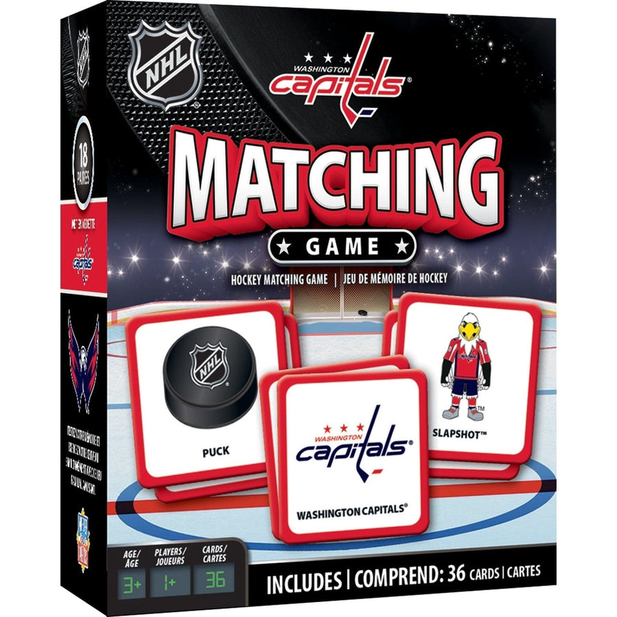 NHL Washington Capitals Matching Game Family Board Game 18 Unique Pairs Durable Image 1