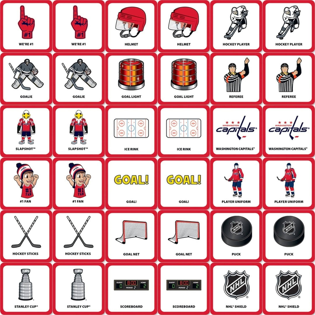 NHL Washington Capitals Matching Game Family Board Game 18 Unique Pairs Durable Image 2