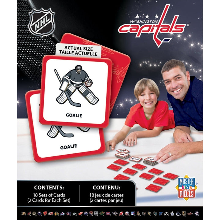 NHL Washington Capitals Matching Game Family Board Game 18 Unique Pairs Durable Image 3