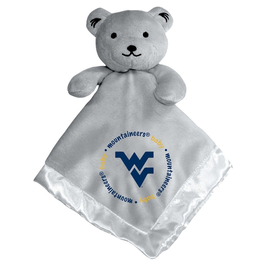 West Virginia Mountaineers Security Bear Gray Plush 14x14 Embroidered Team Logo Image 1