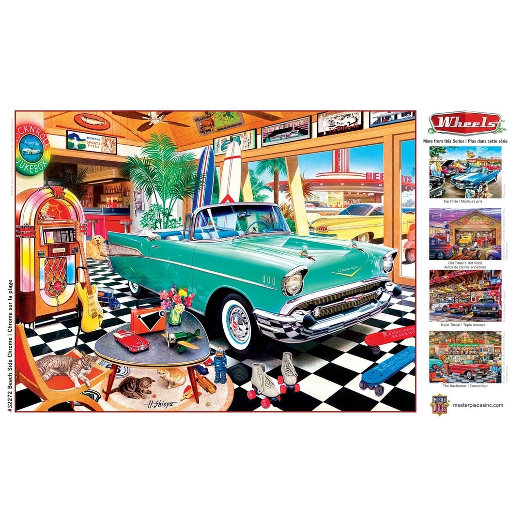 Beach Side Chrome 750 Piece Jigsaw Puzzle Classic Car 50s Diner Nostalgia Image 4