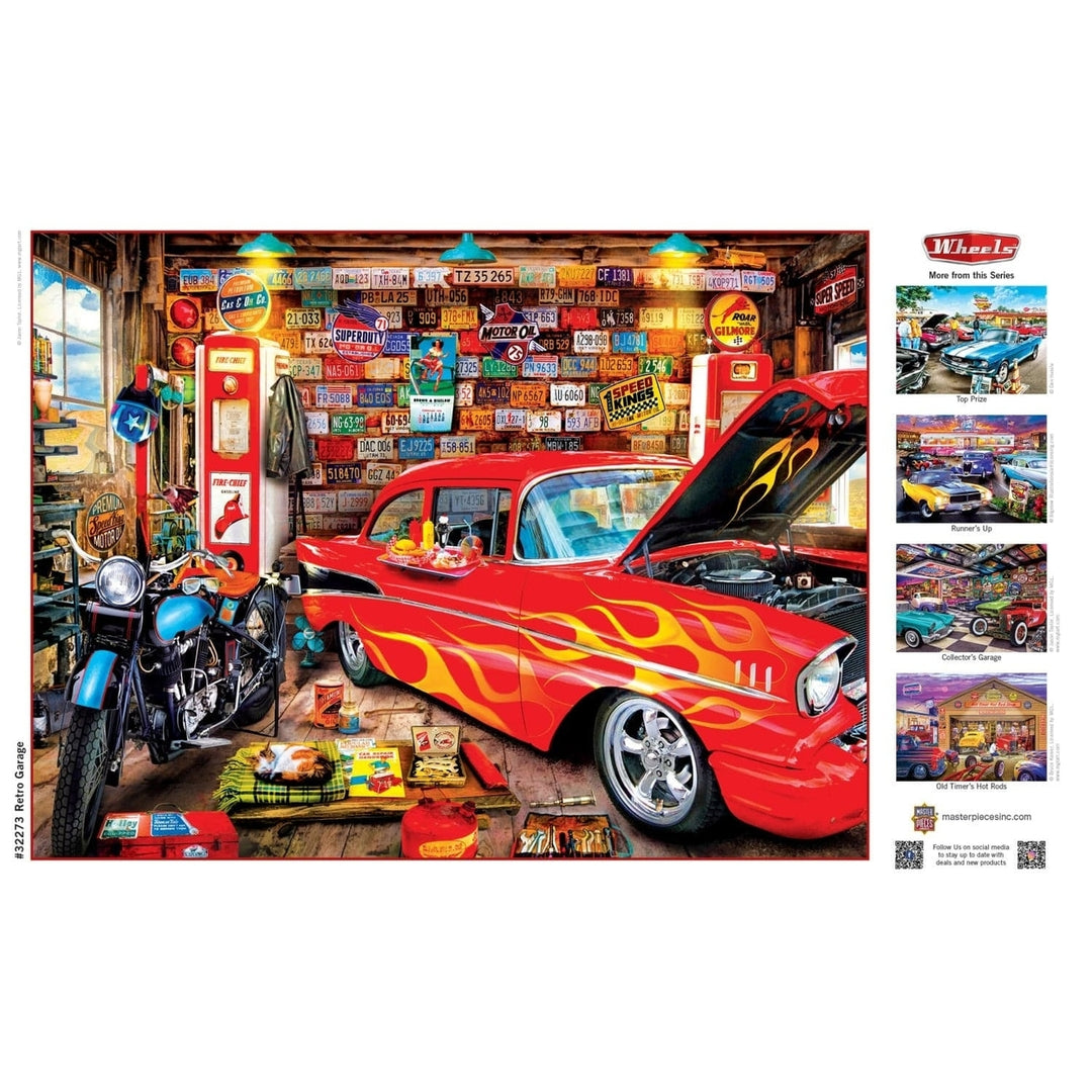 MasterPieces Retro Garage 750 Piece Jigsaw Puzzle Vintage Cars Tools 18x24 inch Image 4