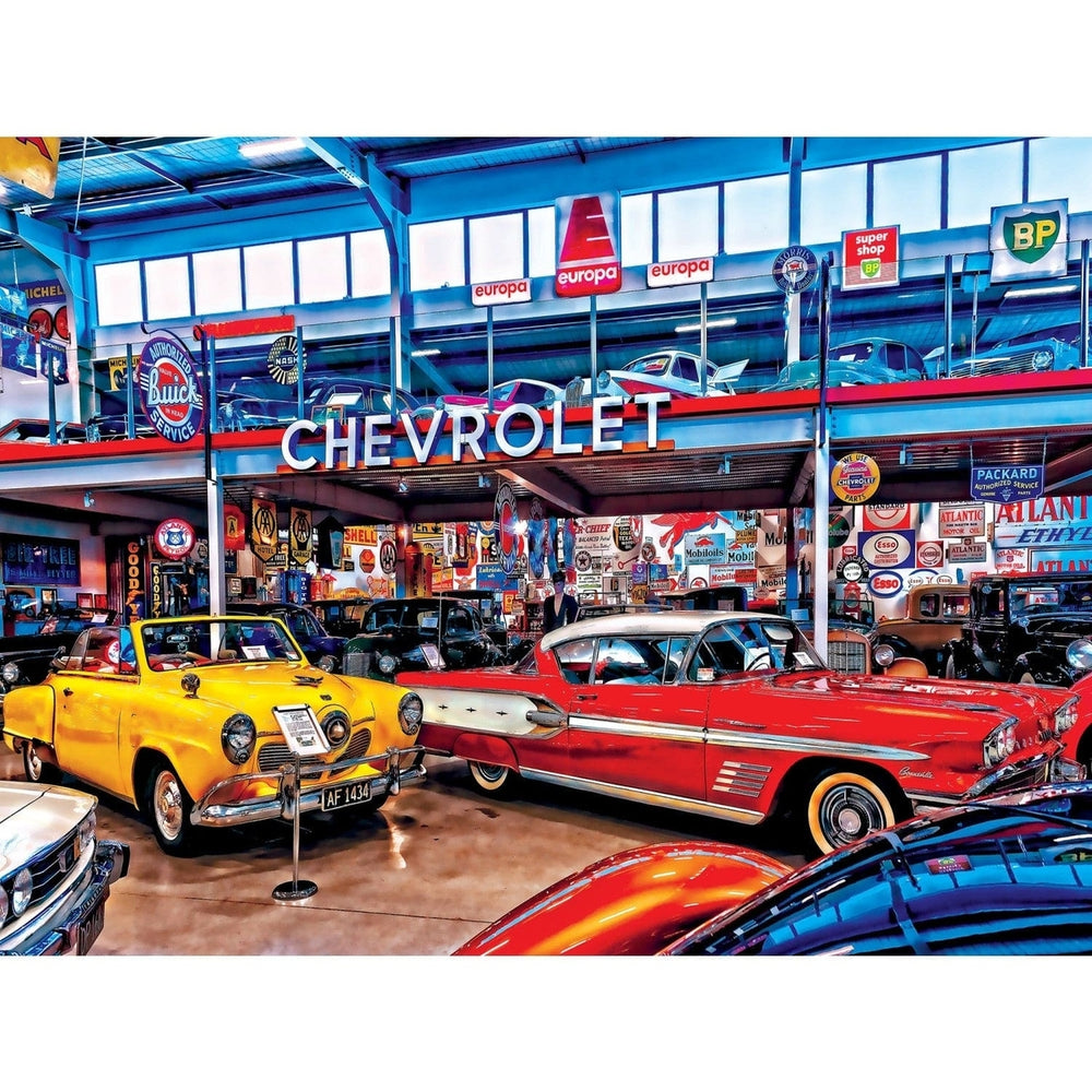 MasterPieces 750 Piece Jigsaw Puzzle Wheels Classic Cars 18x24 Recycled Material Image 2