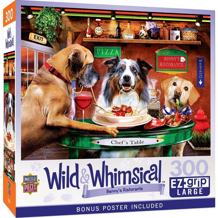 MasterPieces Wild and Whimsical Bennys Ristorante 300PC EZ Grip Jigsaw Puzzle Image 1