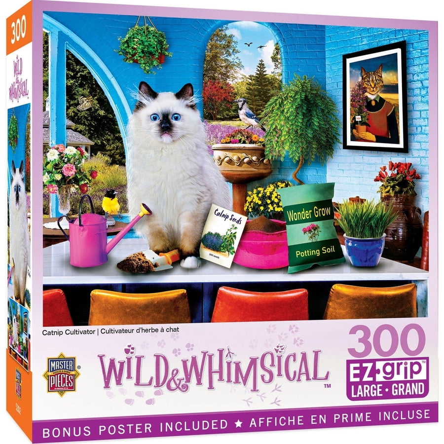 MasterPieces Wild and Whimsical Catnip 300 Piece EZ Grip Jigsaw Puzzle 18x24 Image 1