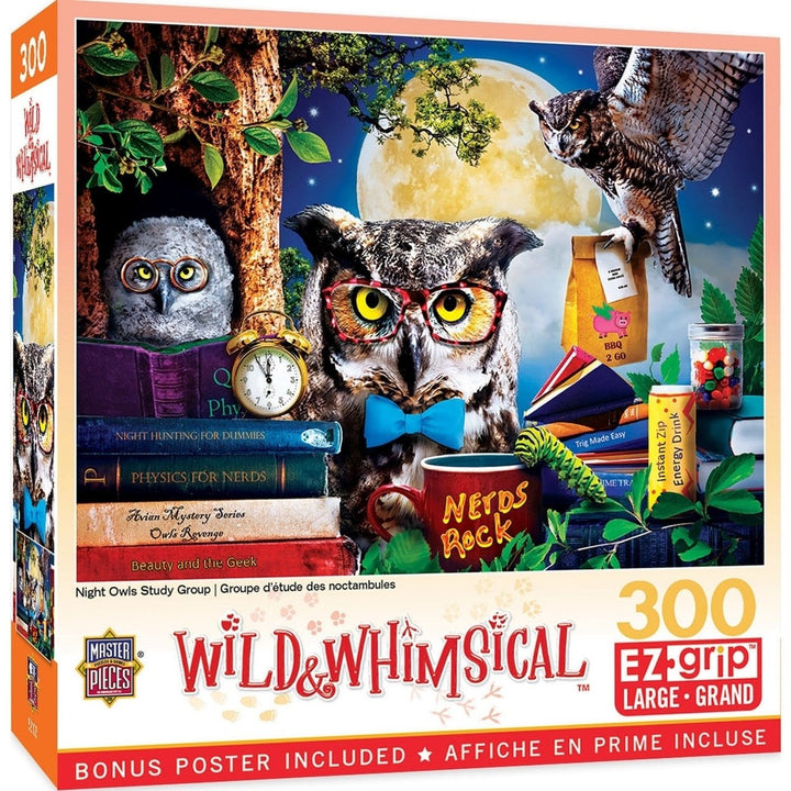 MasterPieces Wild and Whimsical Night Owls 300 Piece EZ Grip Jigsaw Puzzle 18"x24" Image 1