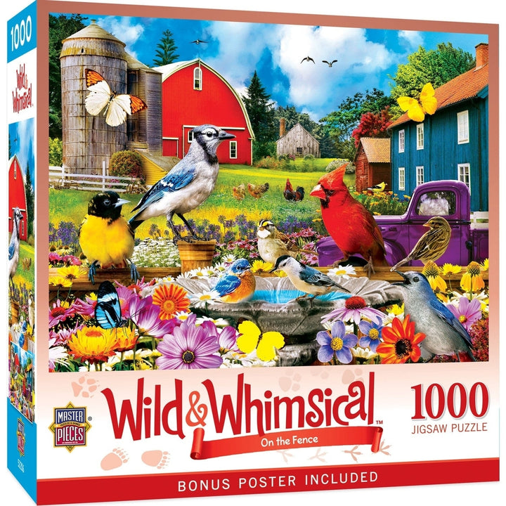 Wild and Whimsical On The Fence 1000 Piece Jigsaw Puzzle Melodies of Spring Image 1