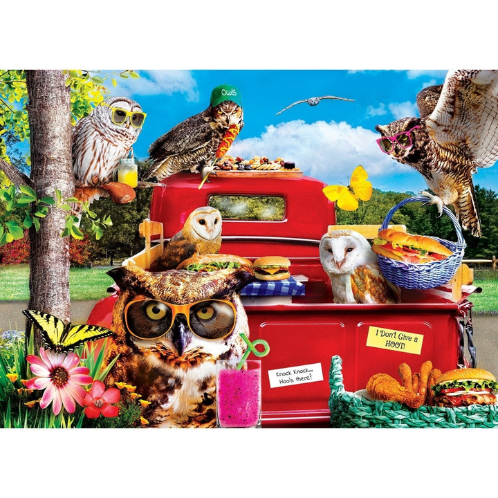 Wild and Whimsical Tailgate at the Park 1000 Piece Jigsaw Puzzle Owls Picnic Image 2