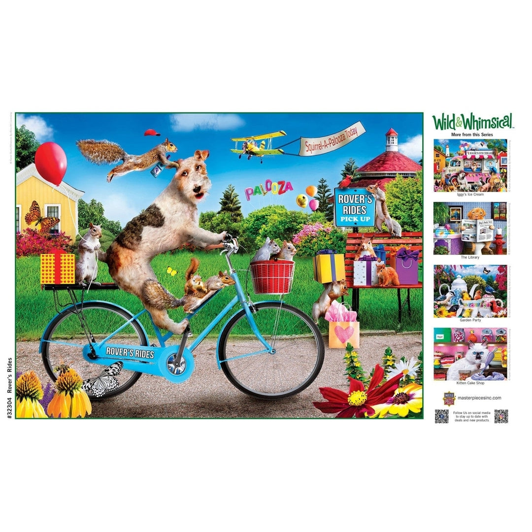 Wild and Whimsical Rover Rides 300 Piece EZ Grip Jigsaw Puzzle Squirrel Party Theme Image 4