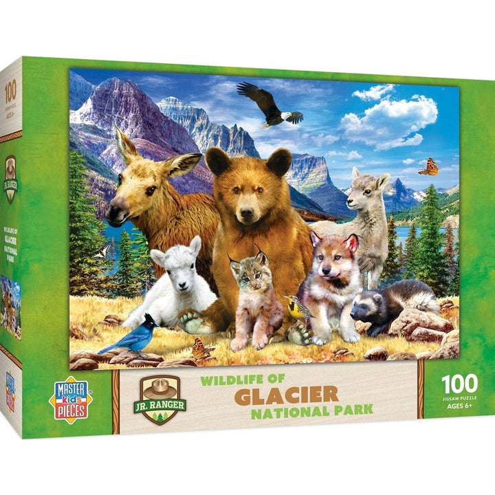 Wildlife of Glacier National Park Jigsaw Puzzle 100 Pieces Fun Learning 19x14 inches Image 1