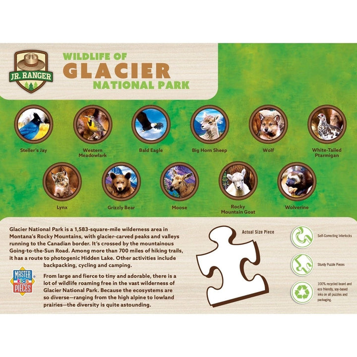 Wildlife of Glacier National Park Jigsaw Puzzle 100 Pieces Fun Learning 19x14 inches Image 3