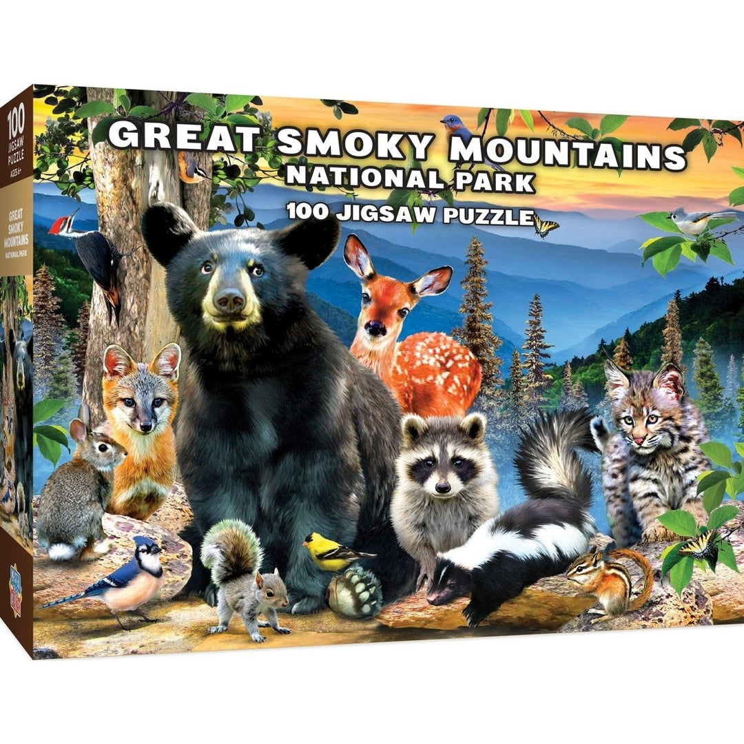 Great Smoky Mountains Wildlife Jigsaw Puzzle 100 Pieces Kids Learning 19x14 Image 1