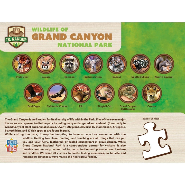 Wildlife of Grand Canyon National Park 100 Piece Jigsaw Puzzle 19x14 inches Image 3