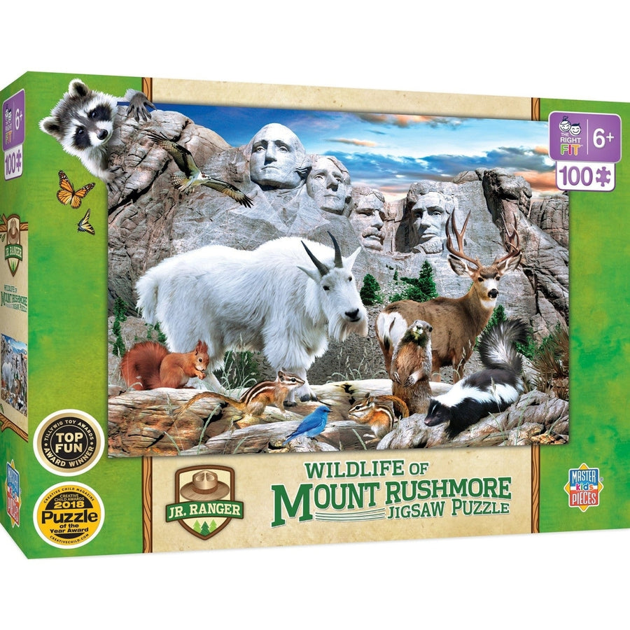 Wildlife of Mount Rushmore 100 Piece Jigsaw Puzzle Kids 19x14 inches Educational Image 1