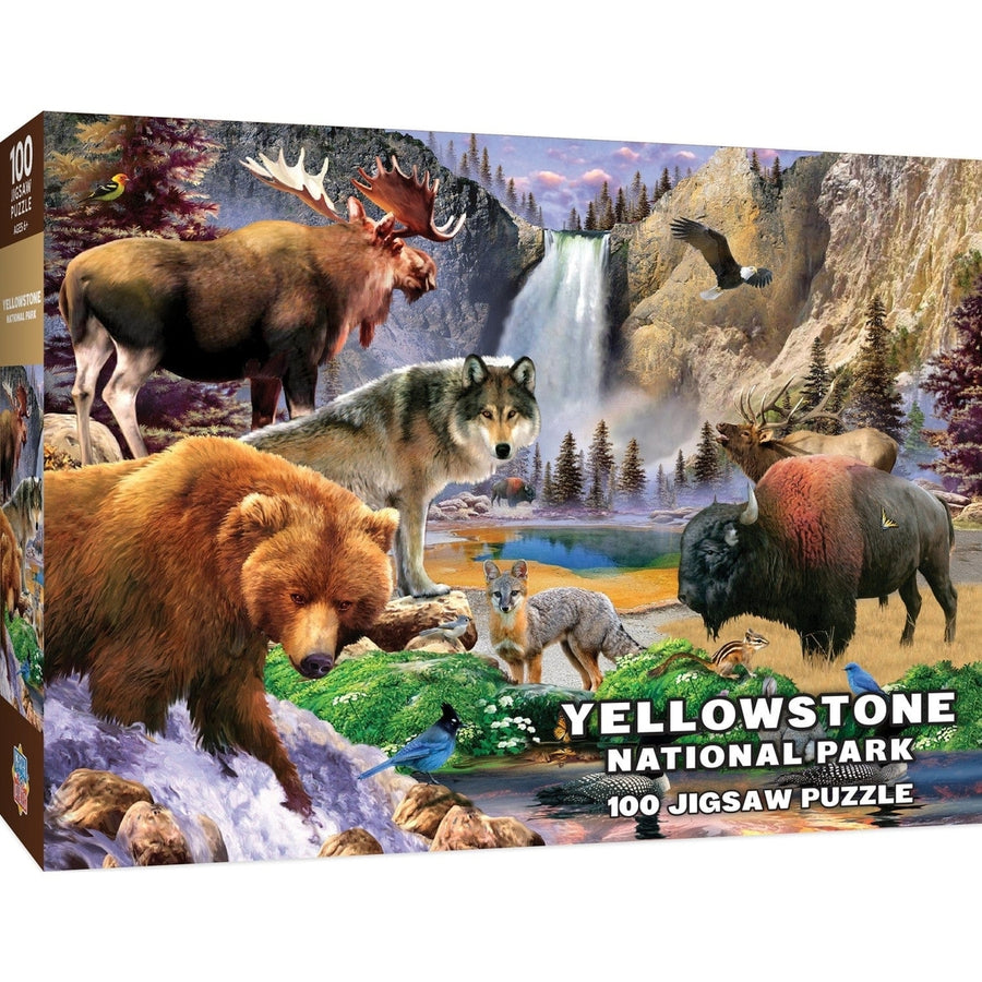 Yellowstone National Park Puzzle 100 Piece Jigsaw for Kids 19x14 inches Image 1