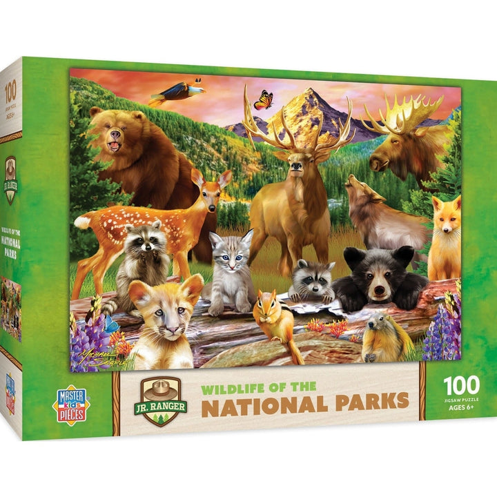 Wildlife of the National Parks 100 Piece Jigsaw Puzzle 19x14 inches for Ages 6+ Image 1