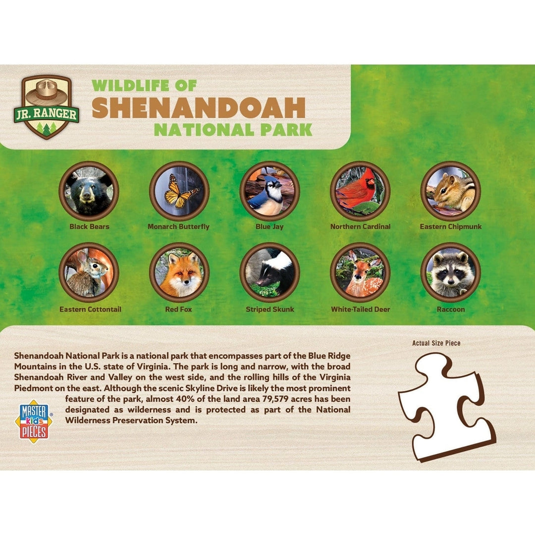 Shenandoah National Park 100 Piece Jigsaw Puzzle Wildlife Animals for Ages 6+ Image 3