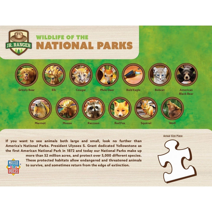 Wildlife of the National Parks 100 Piece Jigsaw Puzzle 19x14 inches for Ages 6+ Image 3