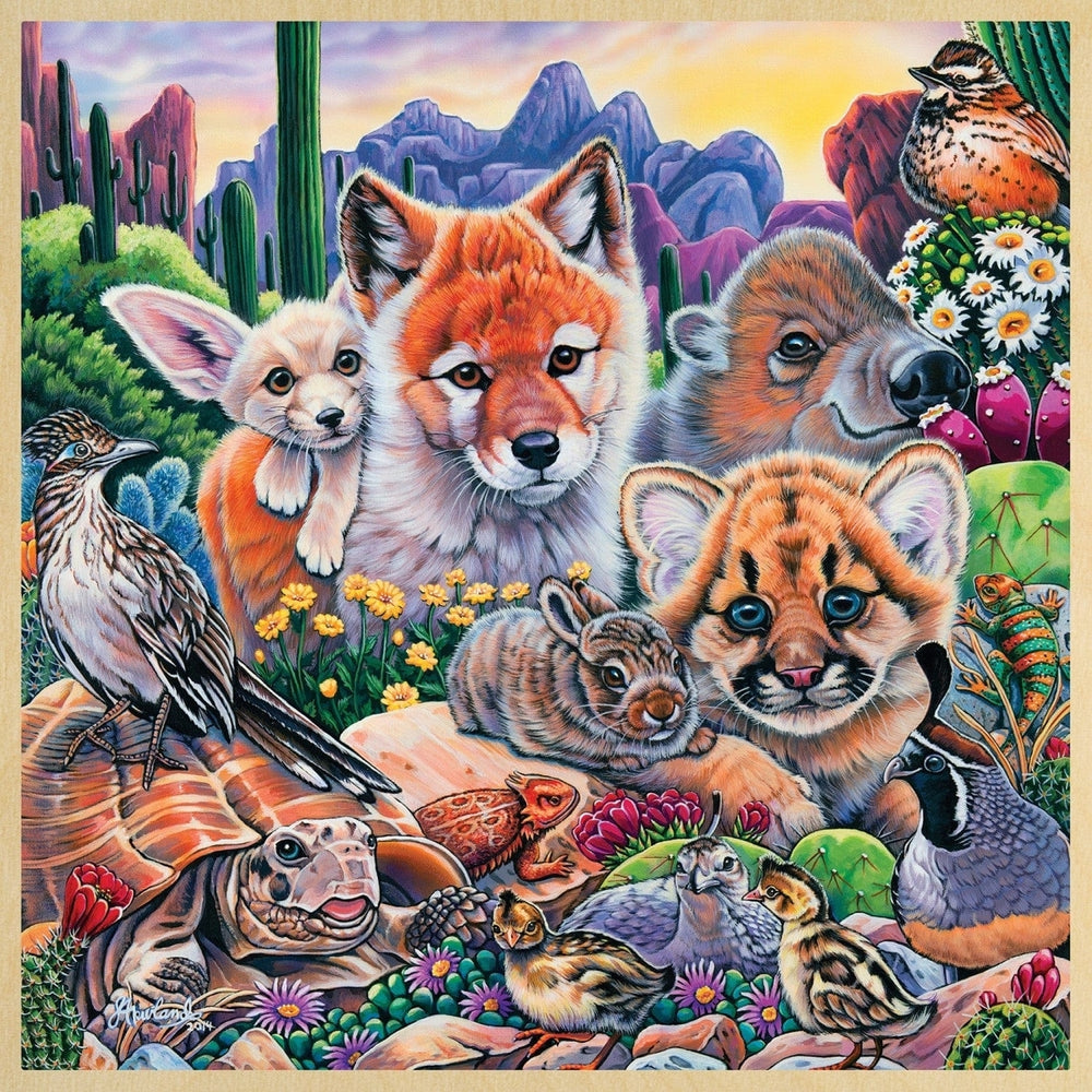 Wood Fun Facts Desert Friends 48 Piece Jigsaw Puzzle Educational Fun for Kids Image 2