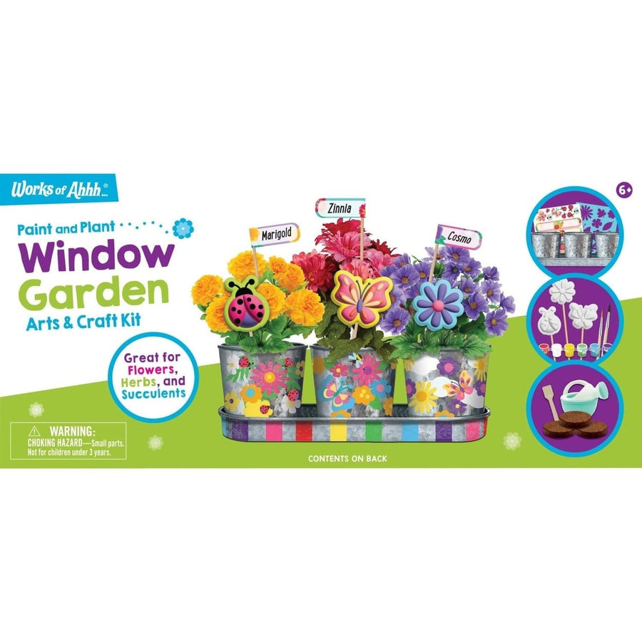 Paint and Plant Window Garden Arts and Craft Kit for Kids Age 6 and Up Image 1