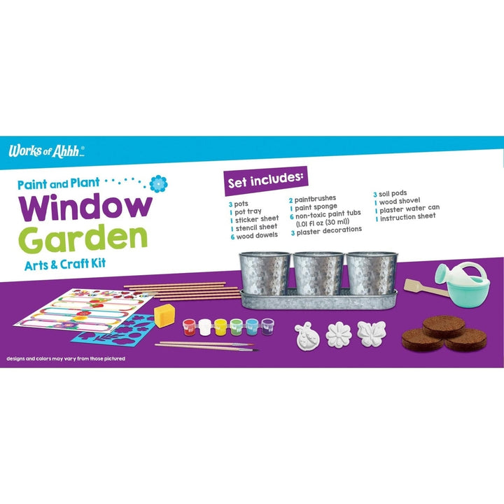 Paint and Plant Window Garden Arts and Craft Kit for Kids Age 6 and Up Image 3