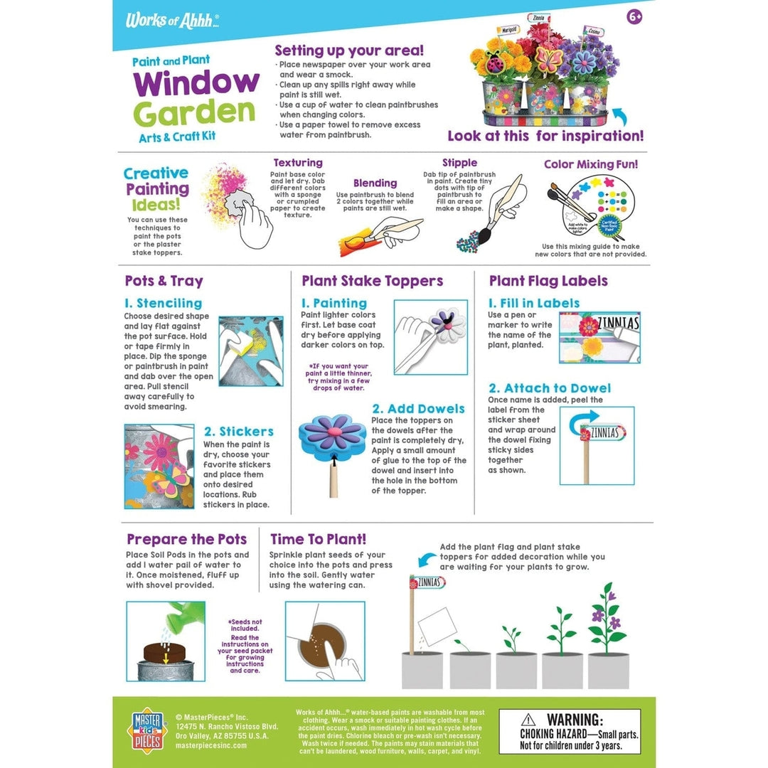 Paint and Plant Window Garden Arts and Craft Kit for Kids Age 6 and Up Image 4