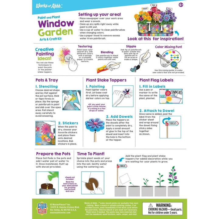 Paint and Plant Window Garden Arts and Craft Kit for Kids Age 6 and Up Image 4