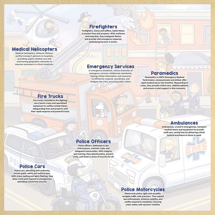 Emergency Vehicles Wood Jigsaw Puzzle 48 Pieces Educational Fun Facts Kids Image 4