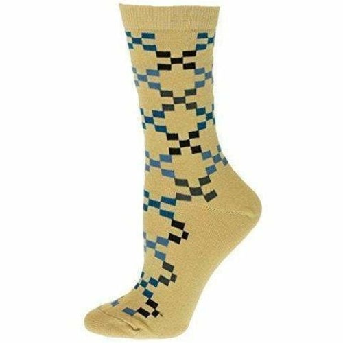 Geometric Pattern Cotton Crew Socks Image 2